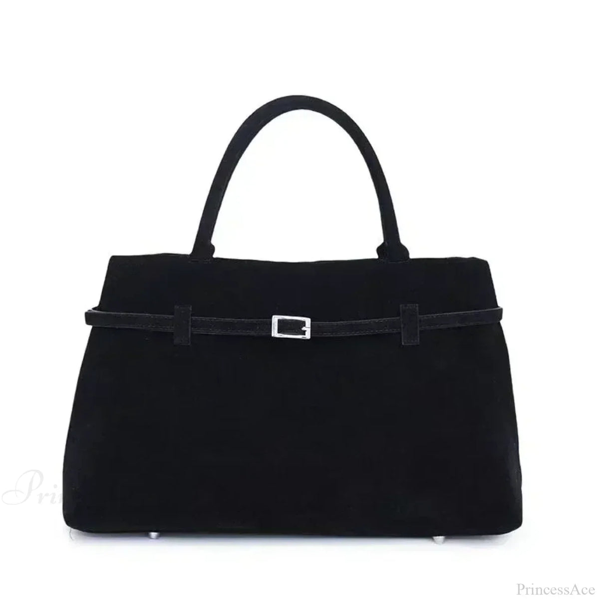 Women’s Large Faux Suede Tote Bag with Hasp Closure