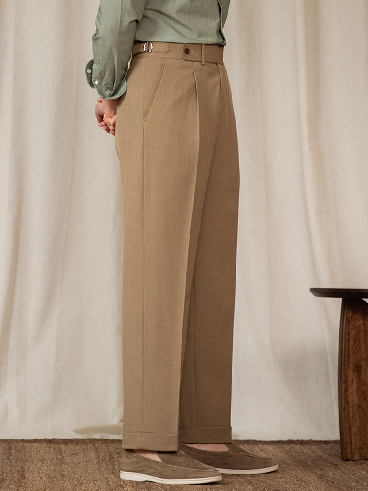 Men’s Straight Fit Pleated Trousers