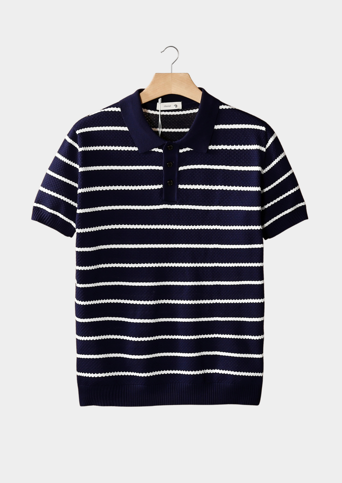 STRIPED TEXTURED BUTTON POLO