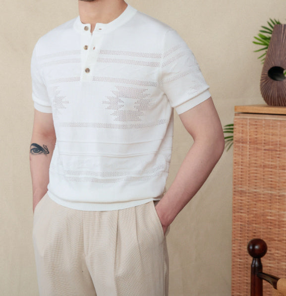 Men's Navajo Essential Cotton-Blend Henley