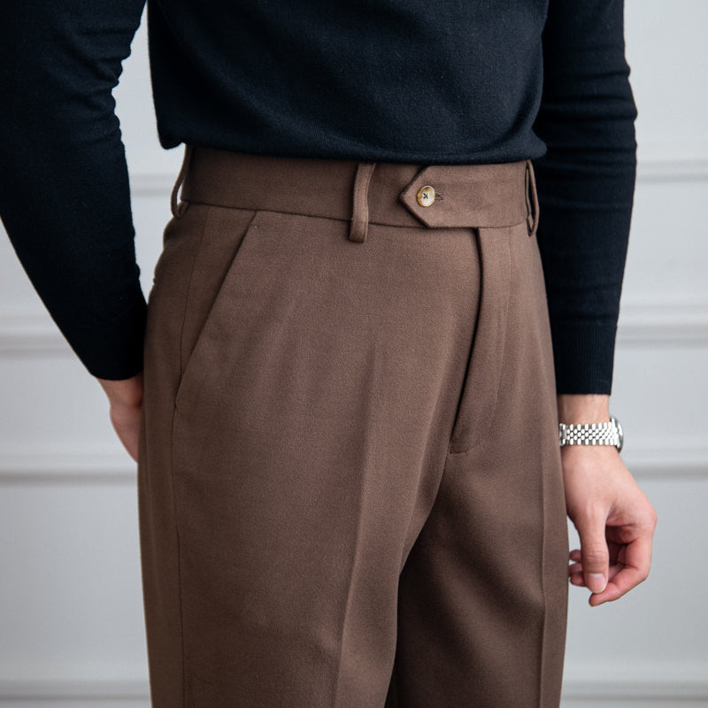 Men's Wool Felt Straight-Fit Trousers