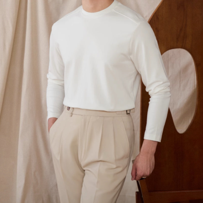 Men's Basic Cotton Blend Soft Touch Long Sleeve T-Shirt