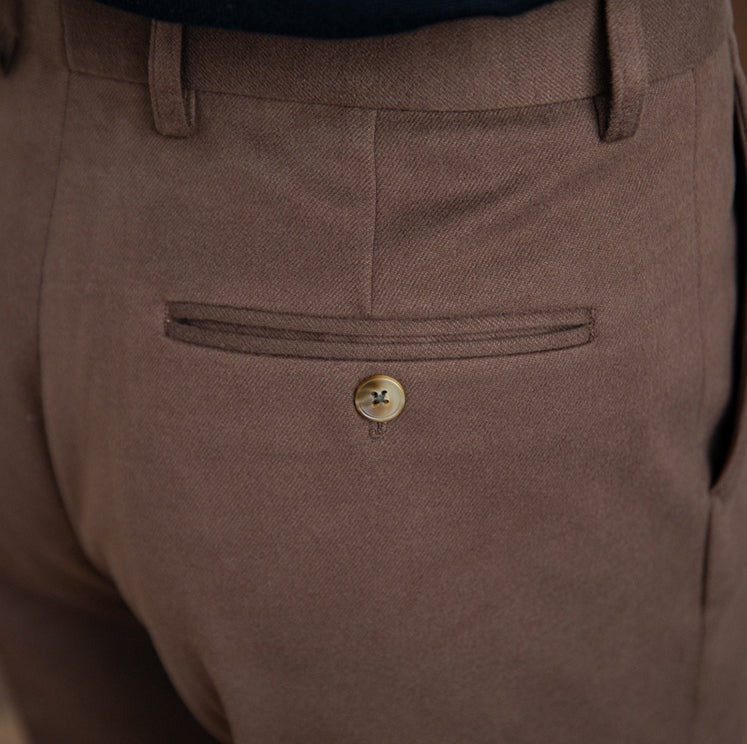 Men's Wool Felt Straight-Fit Trousers