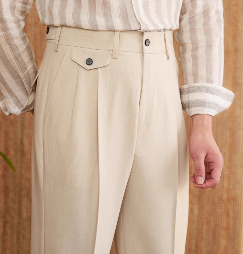 Men’s Straight Fit Trousers with Coin Pocket