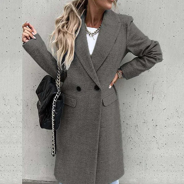 Women’s Classic Winter Coat with Lapel Collar