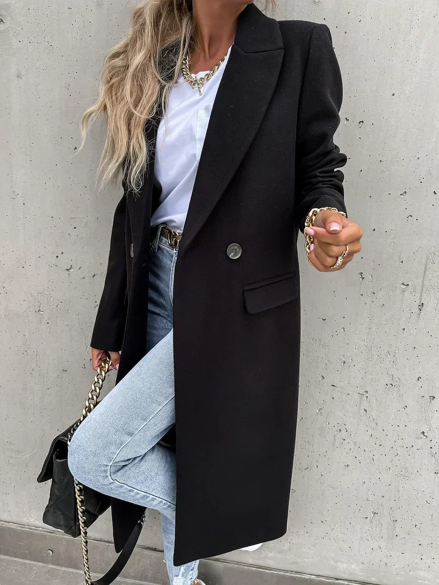 Women’s Classic Winter Coat with Lapel Collar