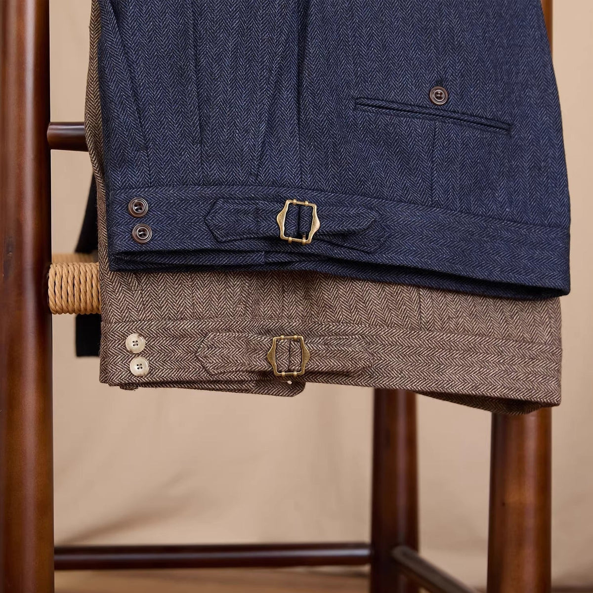 Men's Vienna Herringbone Wool Blend Trousers