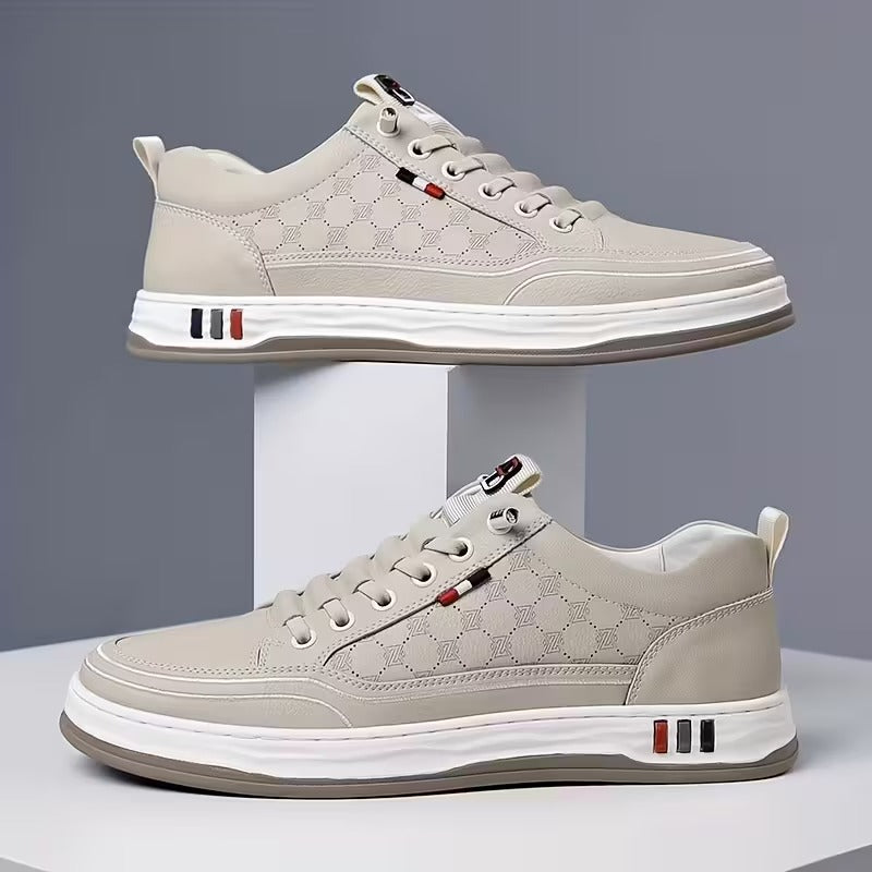 StrideEase Leather Comfort Sneakers with Arch Support
