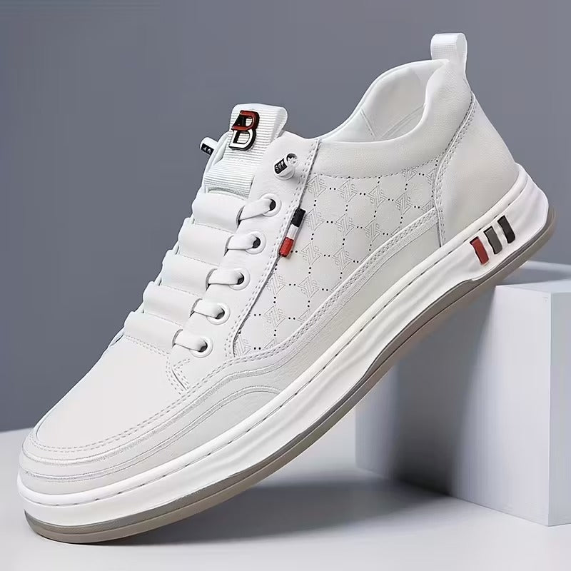 StrideEase Leather Comfort Sneakers with Arch Support