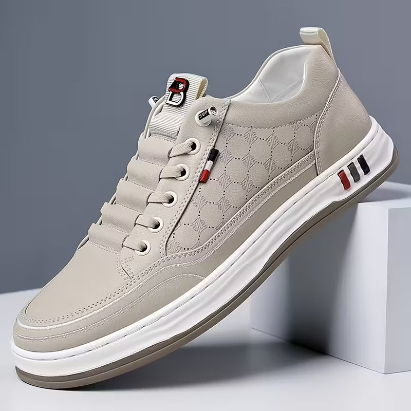 StrideEase Leather Comfort Sneakers with Arch Support