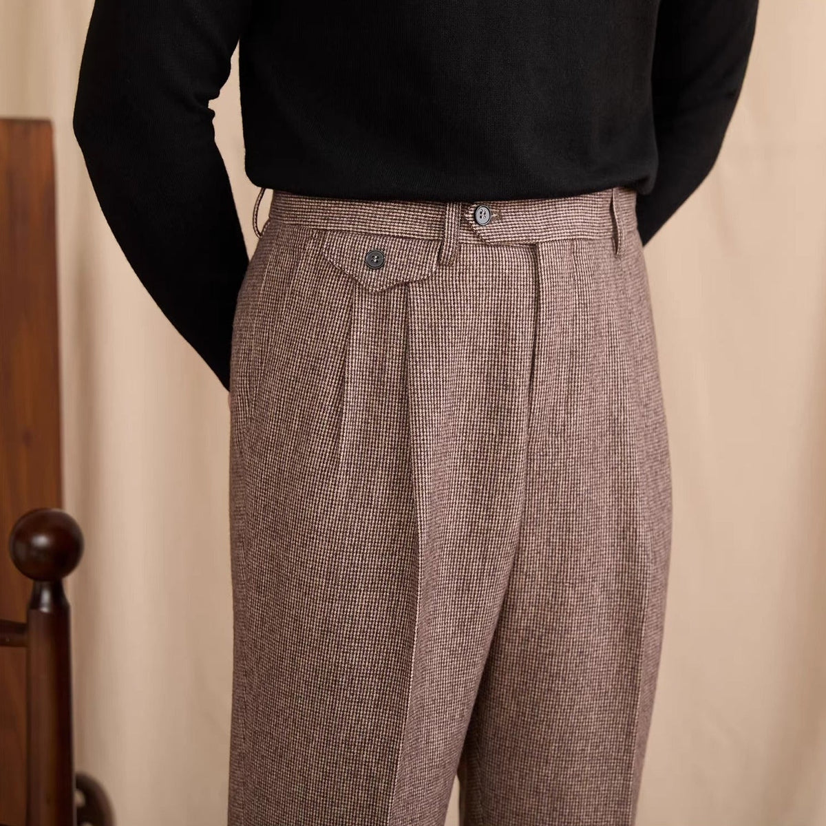 Men's Cheltenham Houndstooth High Waisted Trousers