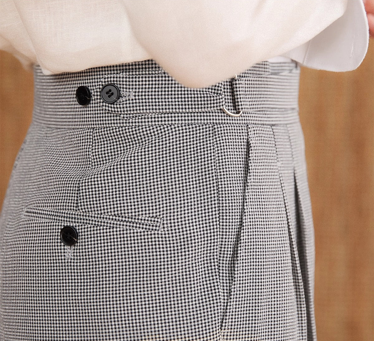 Men's  Portovenere Seersucker Houndstooth High Waisted Trousers