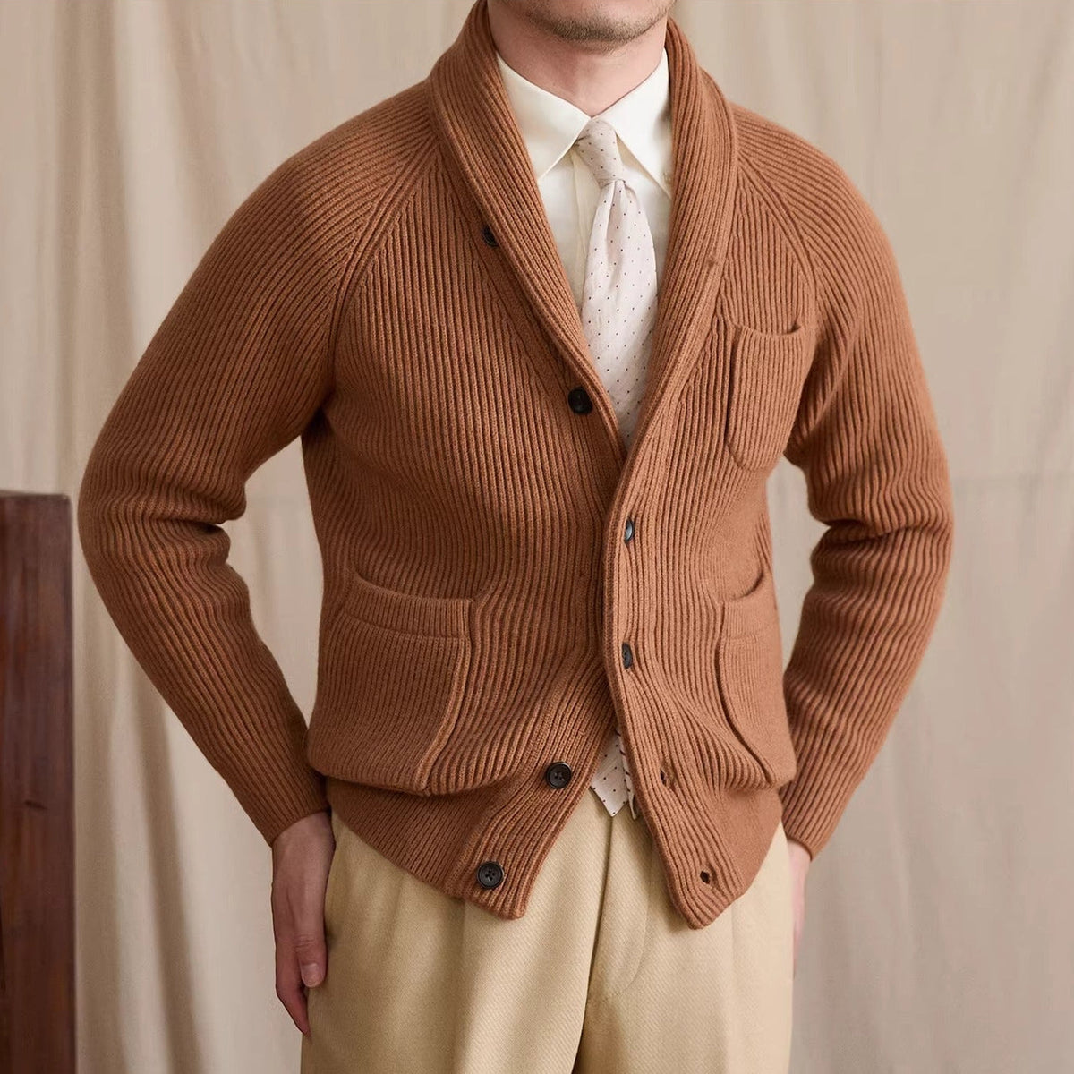 Men's Harrow Ribbed Shawl Collar Cardigan