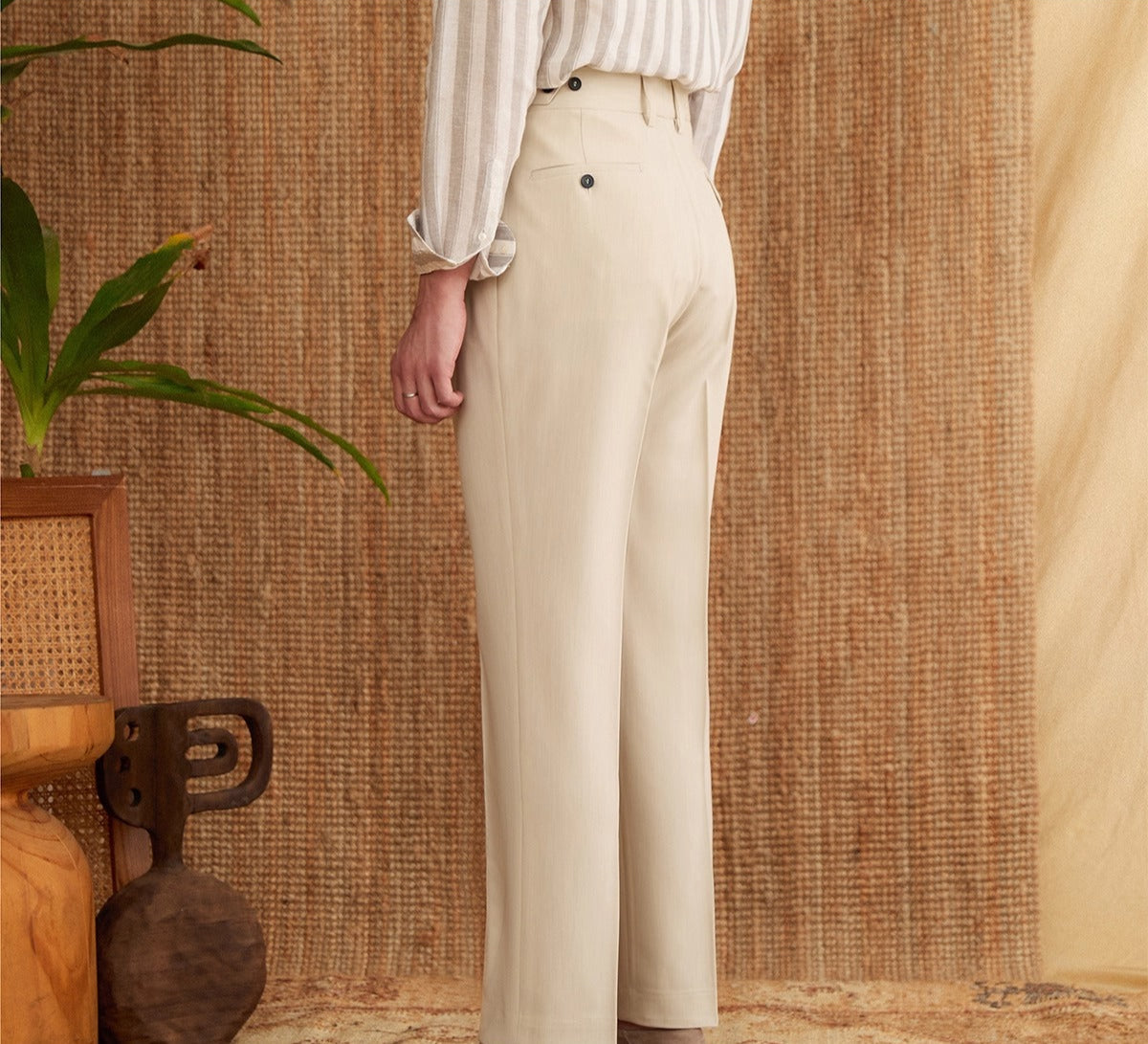 Men’s Straight Fit Trousers with Coin Pocket