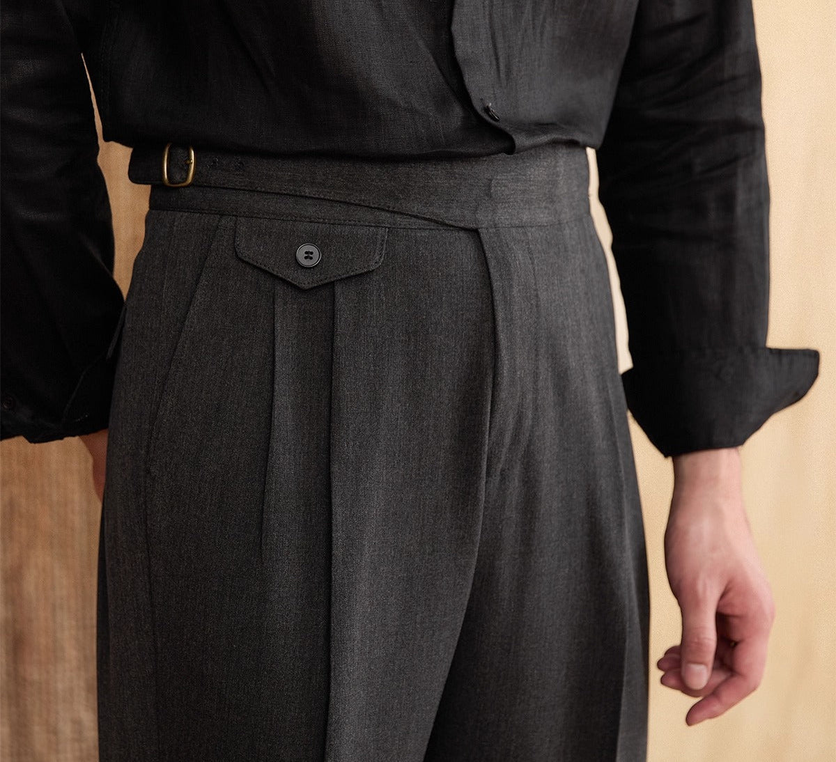 Men's  Sicilia Gurkha Straight Fit High Waisted Trousers