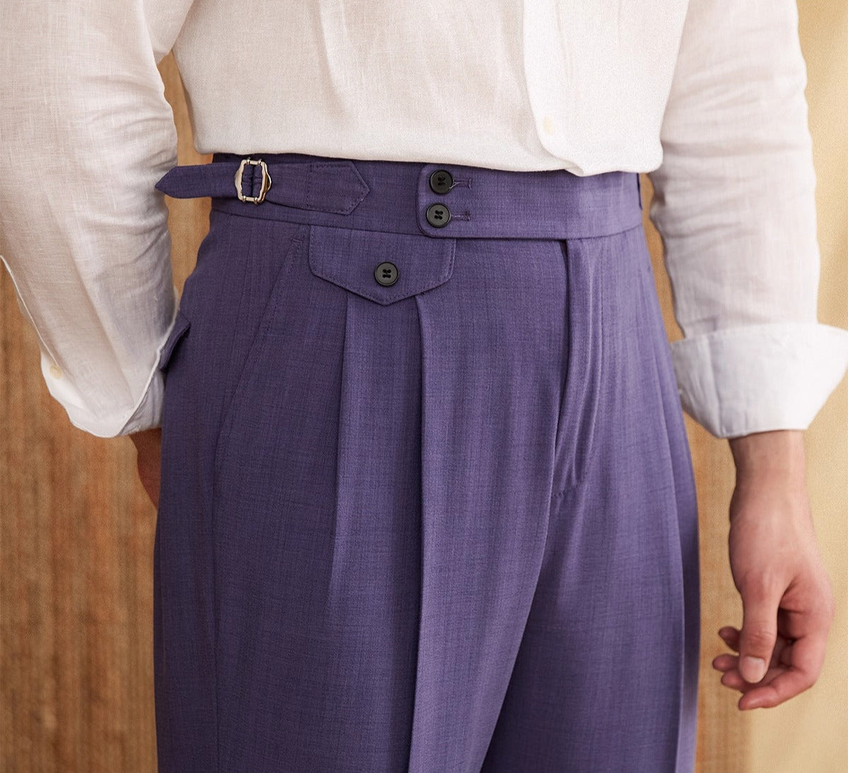 Men's  Catanzaro High Waisted Straight Fit Trousers