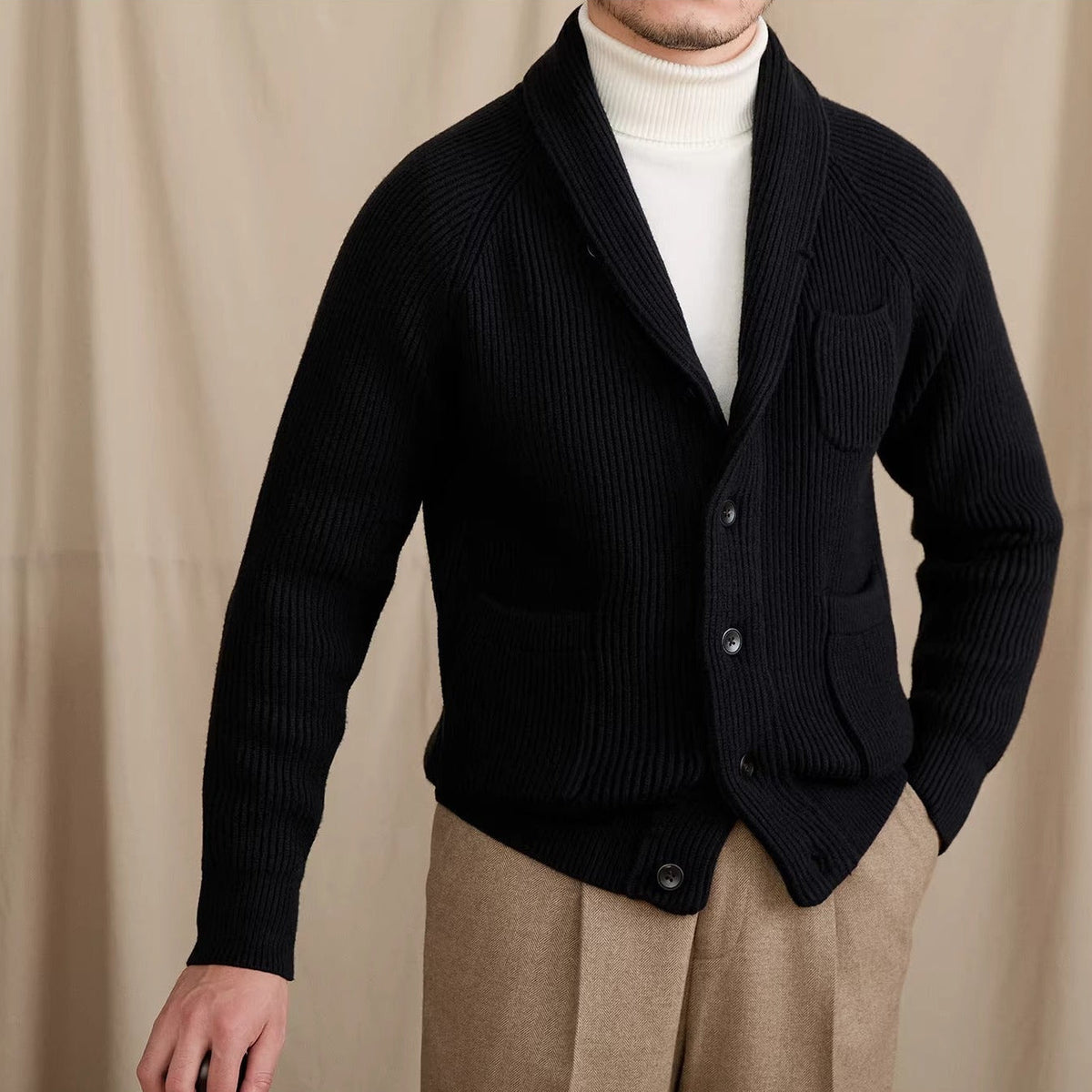 Men's Harrow Ribbed Shawl Collar Cardigan
