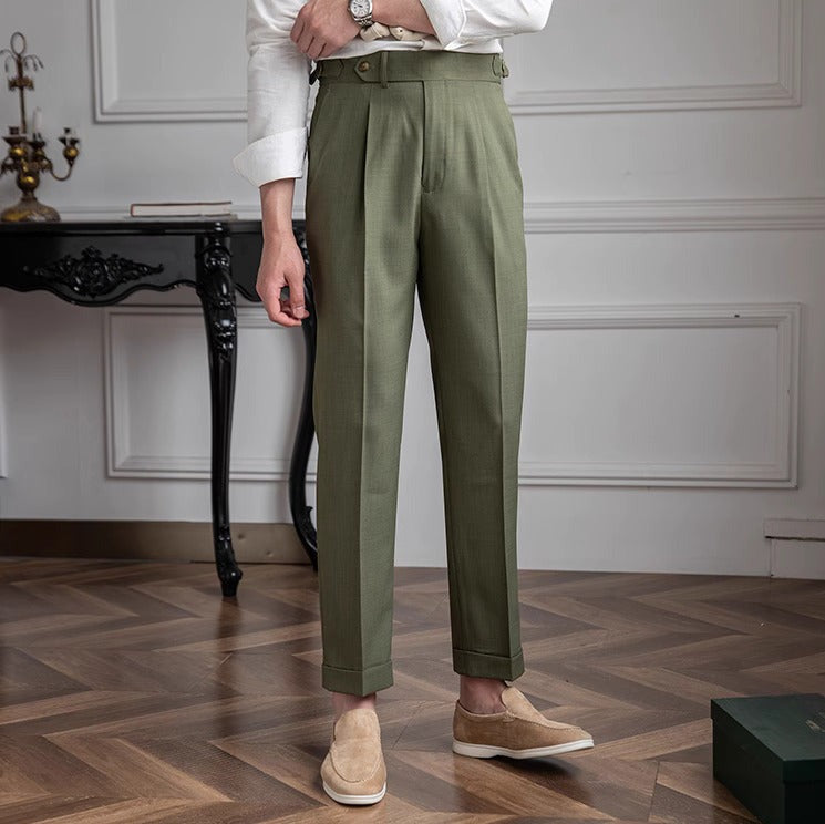 Antibes Straight Fit Single Pleated Trousers