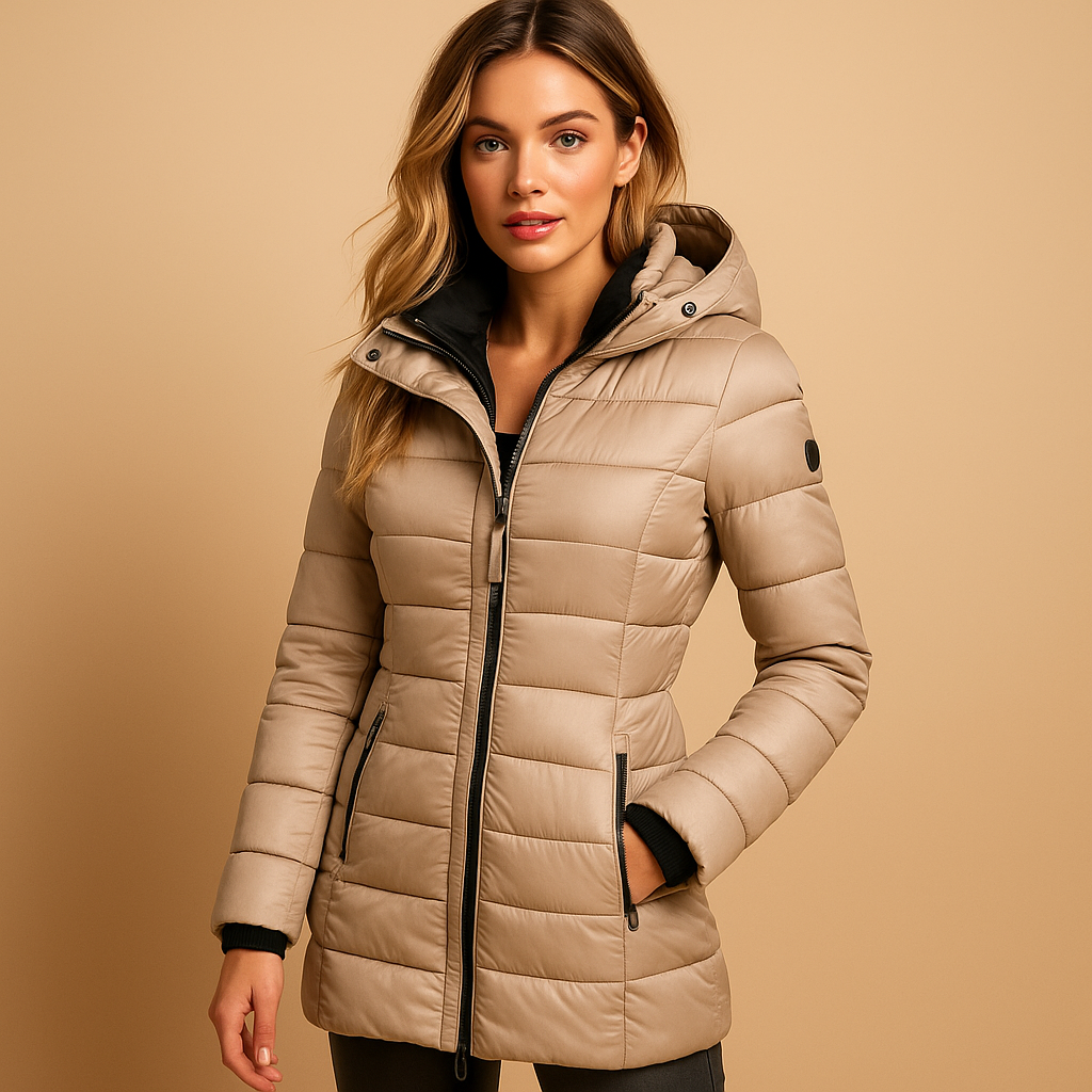 Women's Lightweight Puffer Jacket with Hood, Warm, Insulating and Breathable